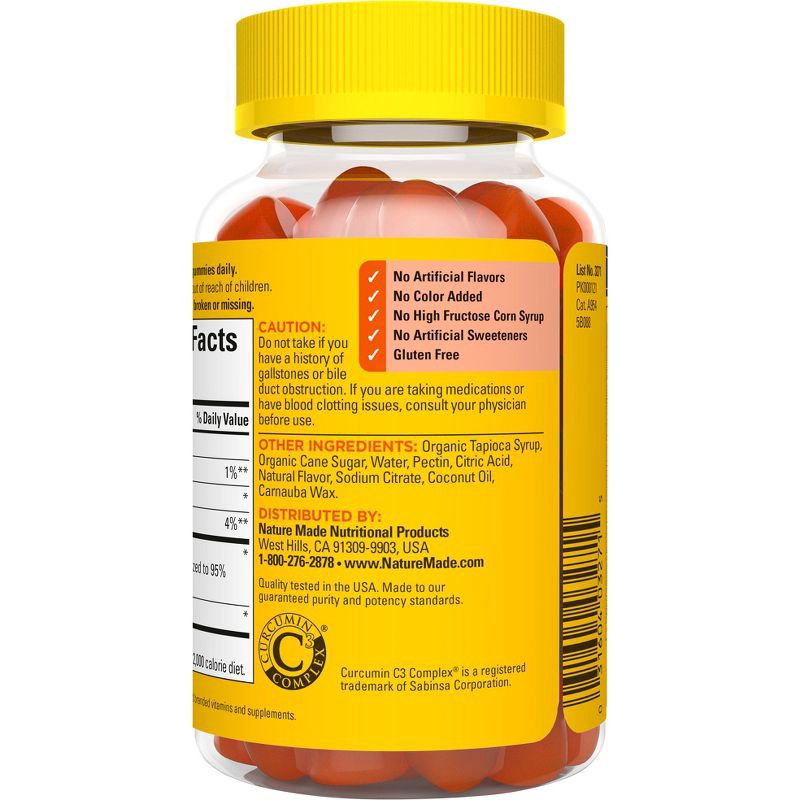 slide 2 of 7, Nature Made Turmeric 250mg Gummies - 60ct, 250mg, 60 ct