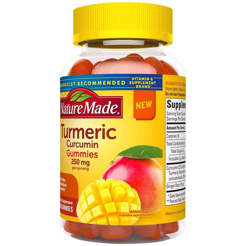 slide 4 of 7, Nature Made Turmeric 250mg Gummies - 60ct, 250mg, 60 ct