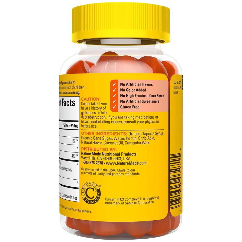 slide 6 of 7, Nature Made Turmeric 250mg Gummies - 60ct, 250mg, 60 ct