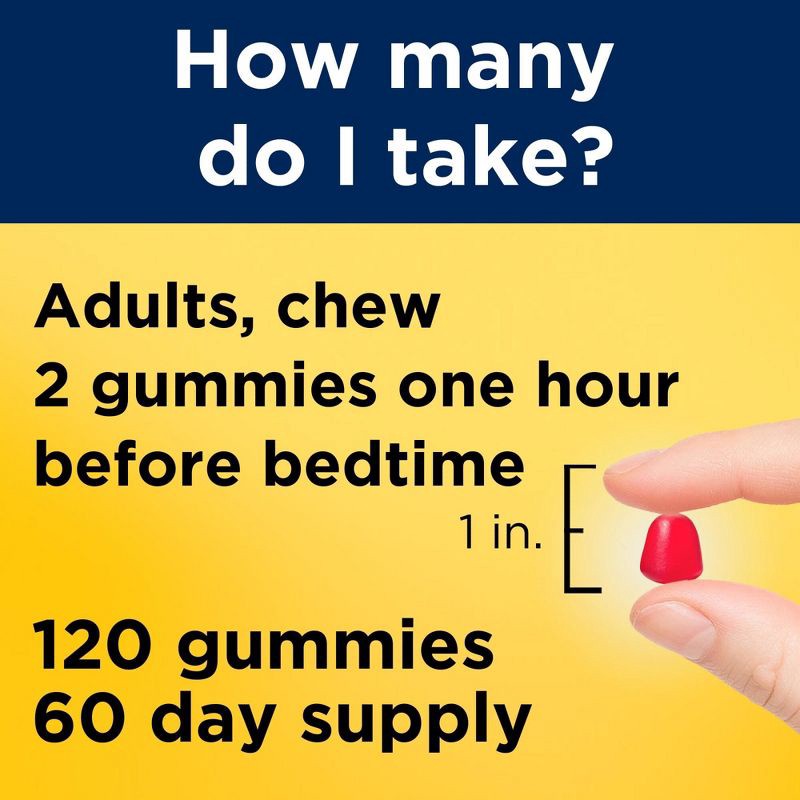 slide 6 of 9, Nature Made Melatonin Maximum Strength 100% Drug Free Sleep Aid for Adults 10mg per serving Gummies - 120ct, 120 ct; 10 mg