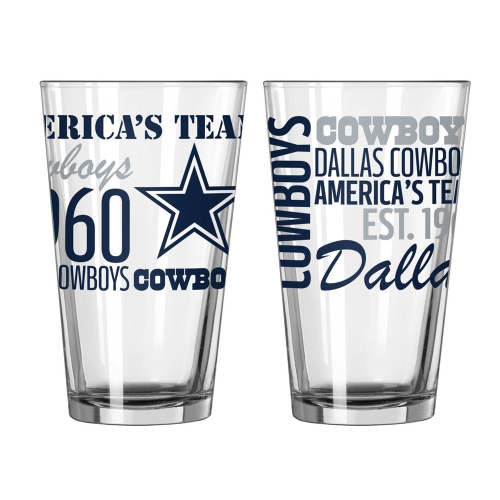 slide 3 of 3, NFL Dallas Cowboys Pint Glass Gift Set, 2 ct