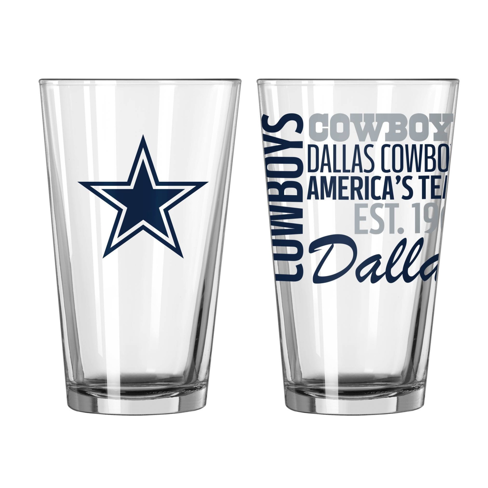 slide 1 of 3, NFL Dallas Cowboys Pint Glass Gift Set, 2 ct