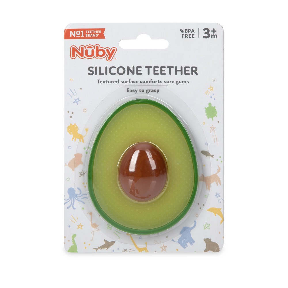 slide 4 of 4, Nuby Silicone Fruit Teether - Avocado, 1 ct