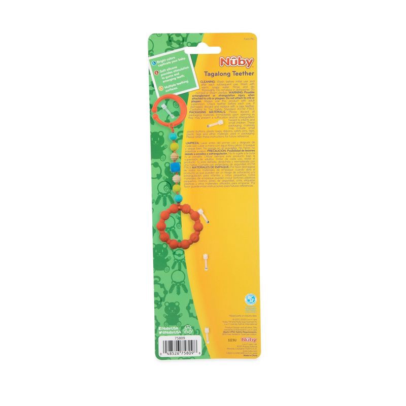 slide 4 of 4, Nuby Tag-A-Long Teether - Gray, 1 ct