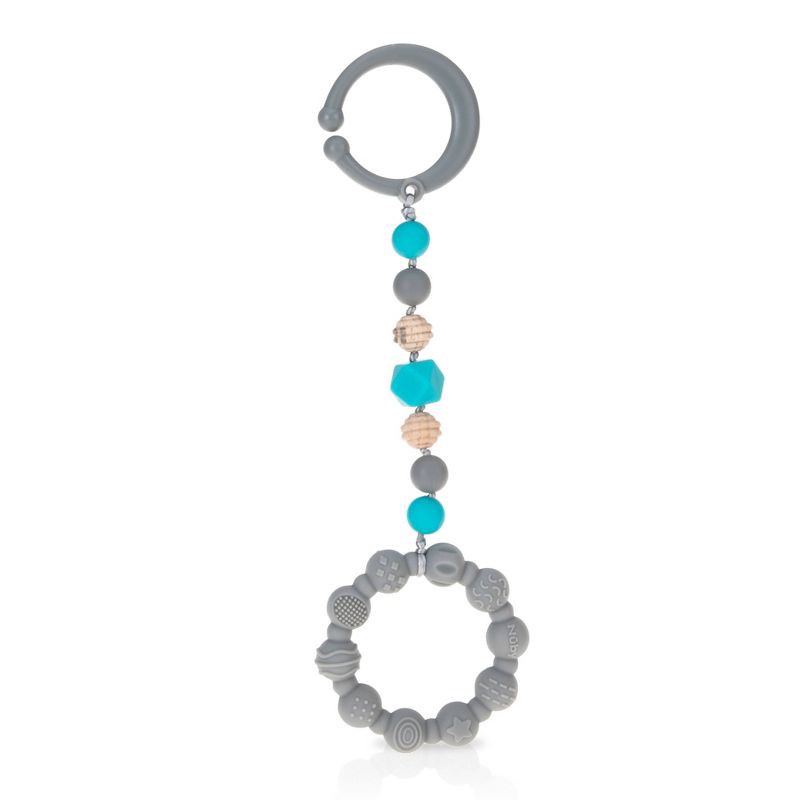 slide 1 of 4, Nuby Tag-A-Long Teether - Gray, 1 ct