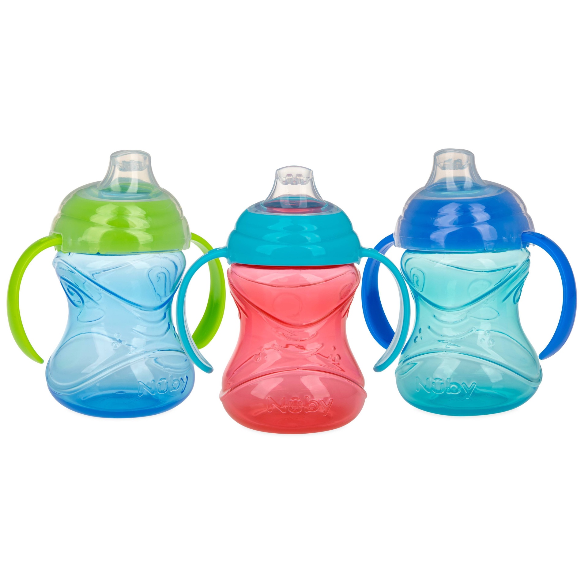 Nuby Cup Click-It Handle Cup - Aqua/Blue/Red 3 ct; 8 oz | Shipt