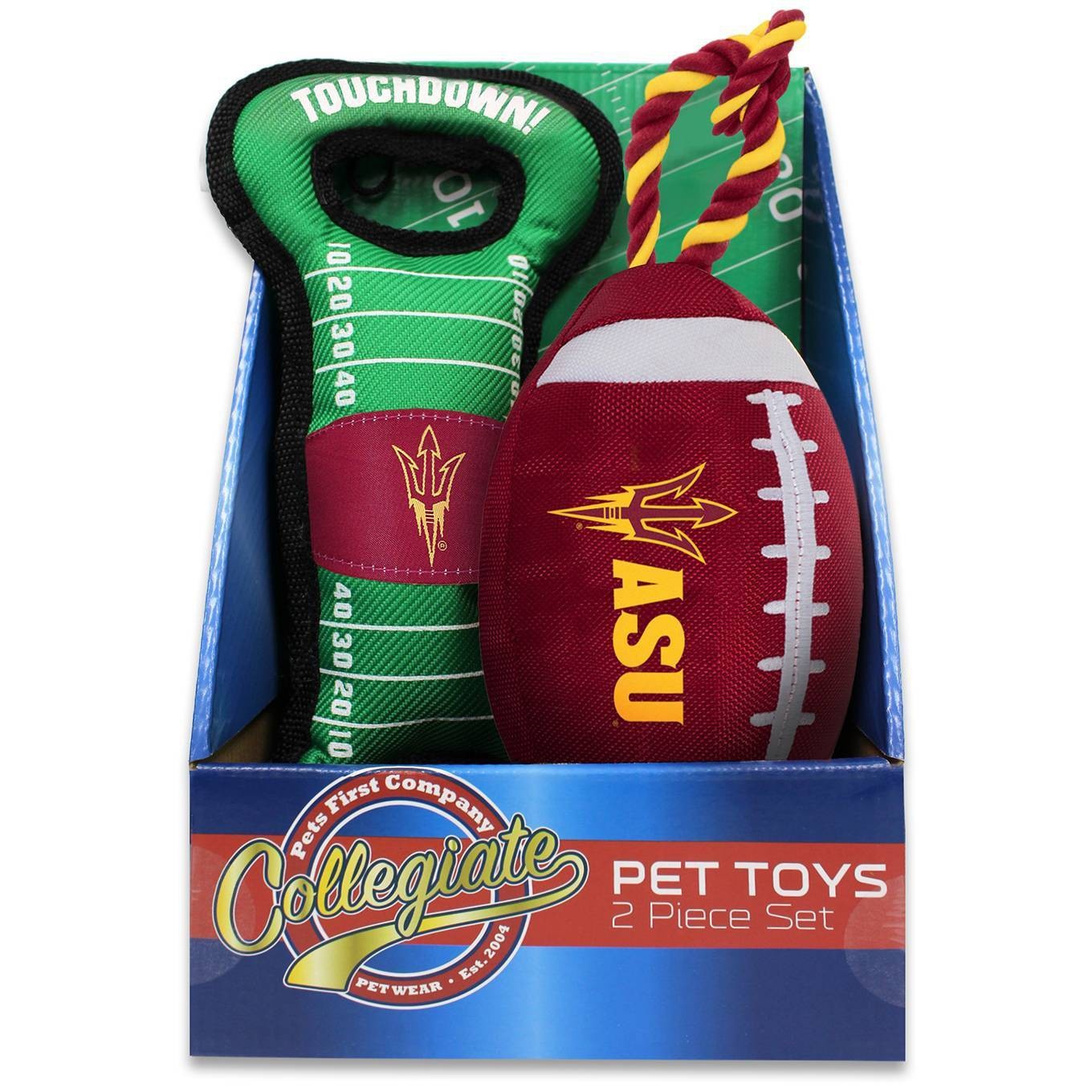 slide 1 of 3, NCAA Arizona State Sun Devils Dog Toy Gift Set, 2 ct