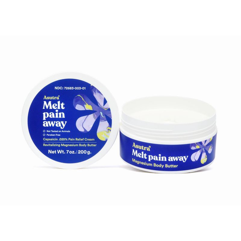 slide 7 of 7, Asutra Melt Pain Away Natural Pain Relief Magnesium Capsaicin Body Butter - 7oz, 7 oz