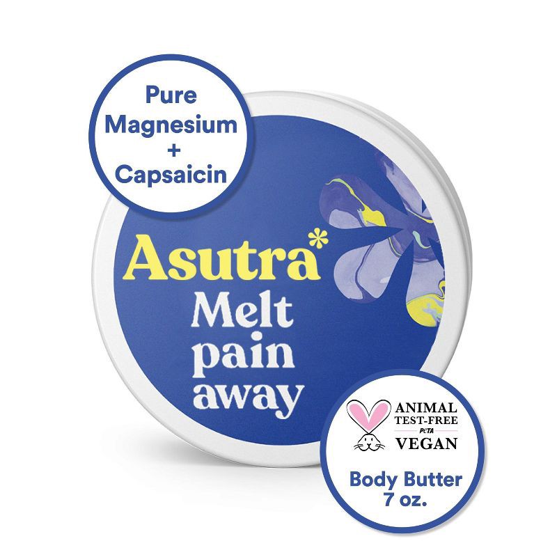 slide 1 of 7, Asutra Melt Pain Away Natural Pain Relief Magnesium Capsaicin Body Butter - 7oz, 7 oz