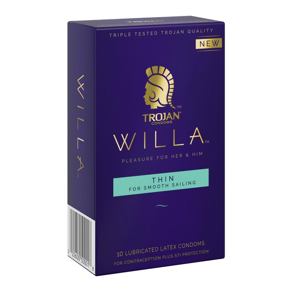 slide 2 of 4, Trojan Willa Thin Condoms, 10 ct