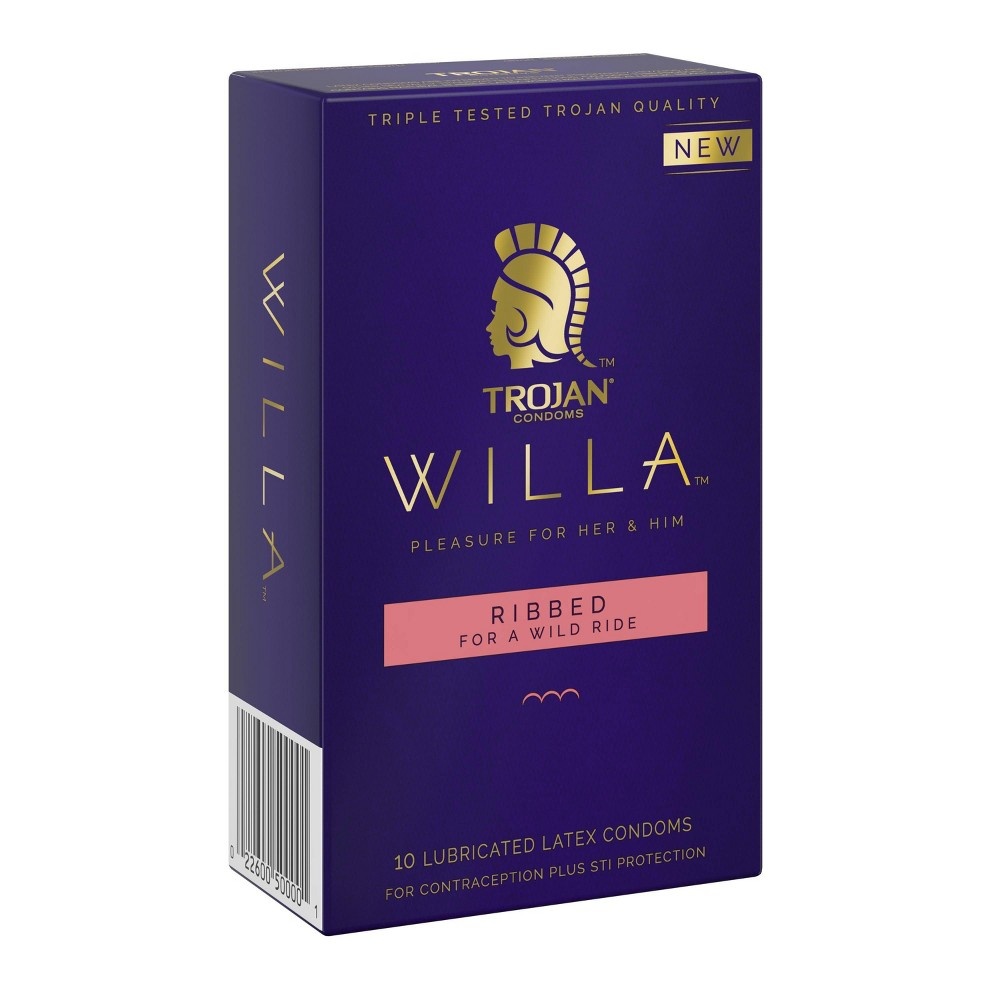 slide 2 of 4, Trojan Willa Ribbed Condoms, 10 ct