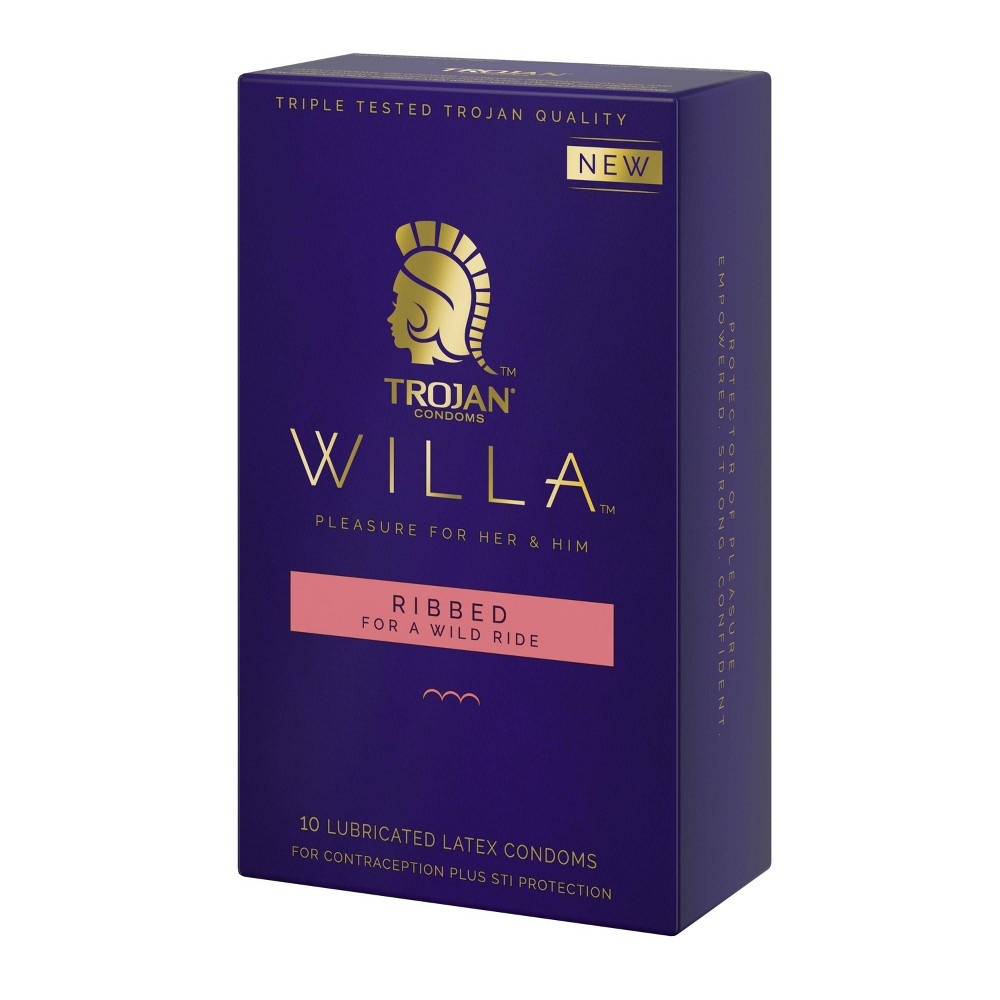 slide 3 of 4, Trojan Willa Ribbed Condoms, 10 ct