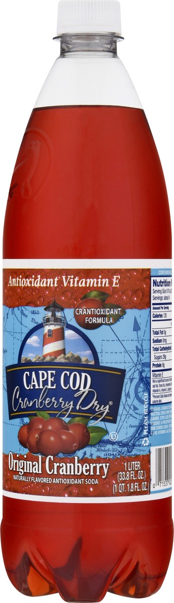 slide 3 of 10, Cape Cod Cranberry Dry Antioxidant Soda Original - 1 liter, 1 liter