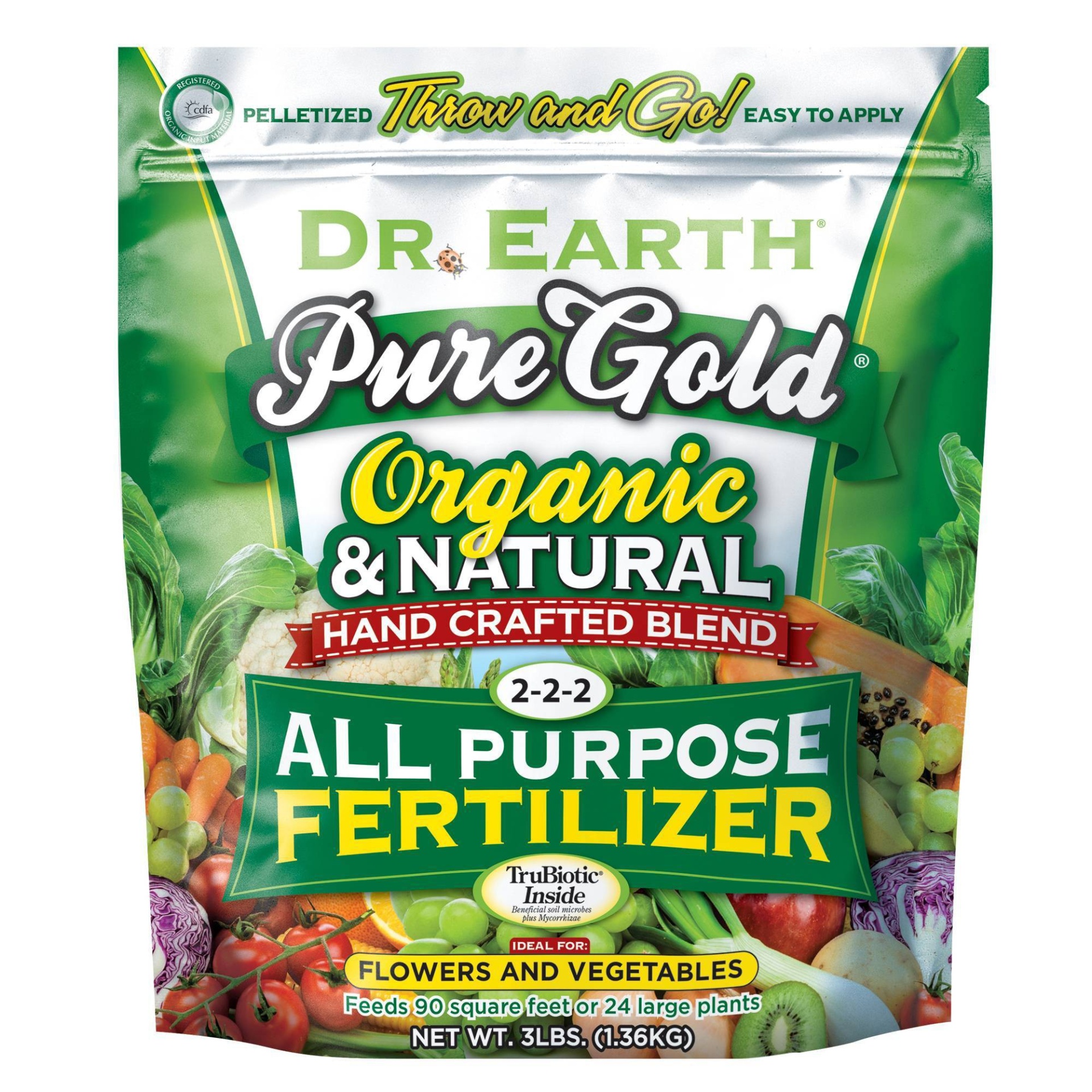 slide 1 of 1, Dr. Earth Dr Earth Pure Gold All Purpose Fertilizer - 3lbs, 3 lb
