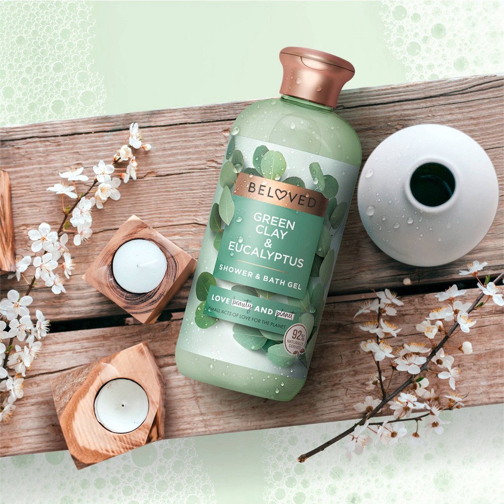 slide 3 of 8, Beloved Green Clay & Eucalyptus Shower & Bath Gel Body Wash - 11.8 fl oz, 11.8 fl oz