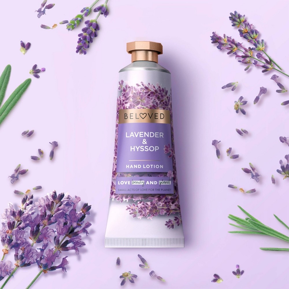 slide 4 of 8, Beloved Lavender & Hyssop Hand Cream Lotion, 1 oz