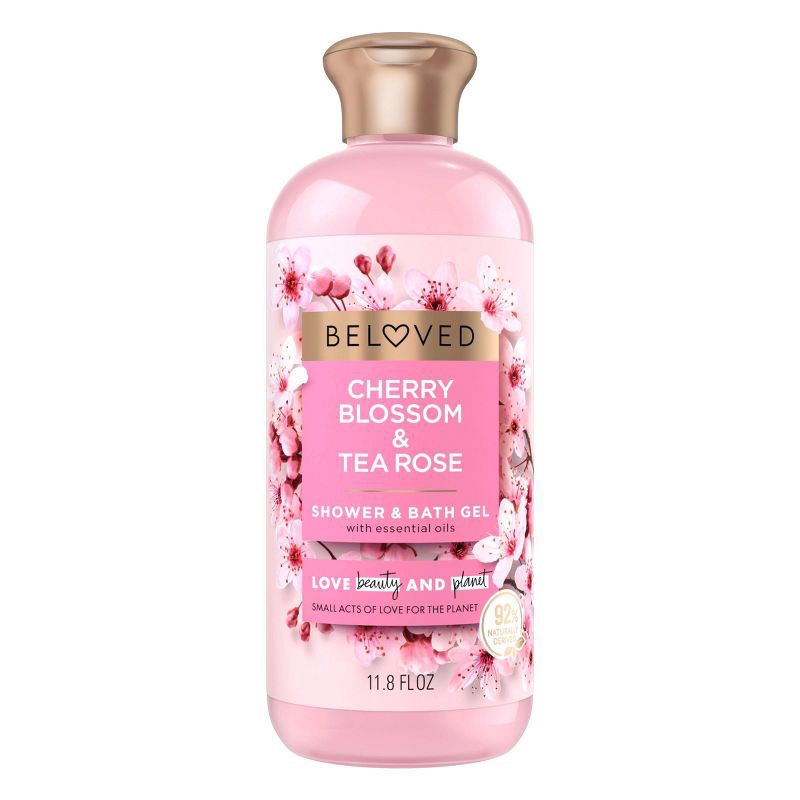 slide 1 of 8, Beloved Cherry Blossom & Tea Rose Shower & Bath Gel 11.8oz, 11.8 oz