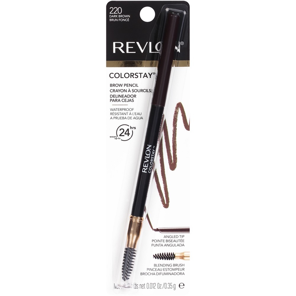 slide 3 of 4, Revlon Colorstay Brow Pencil 220 Dark Brown, 1 ct