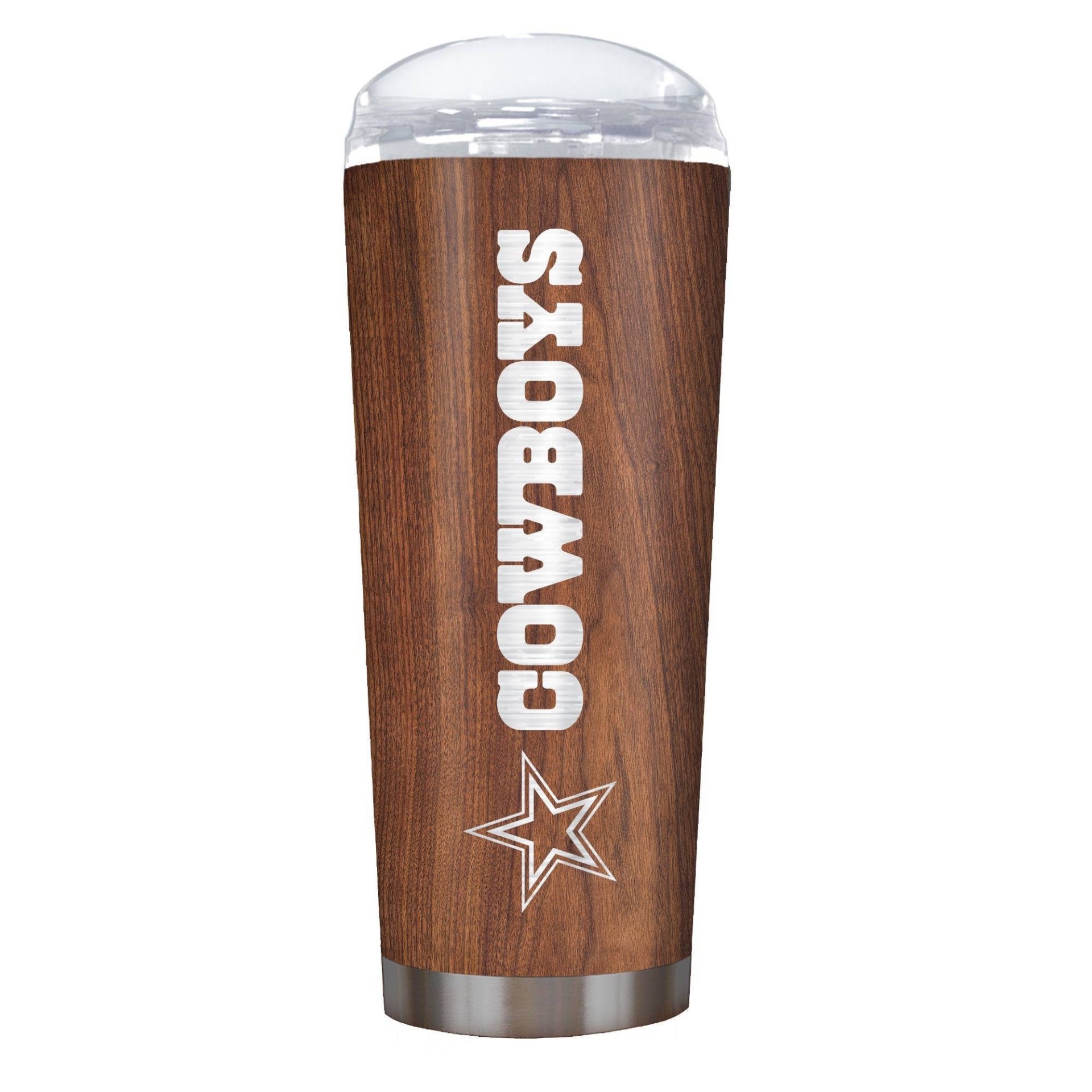 slide 1 of 1, NFL Dallas Cowboys Woodgrain Roadie Tumbler, 18 oz