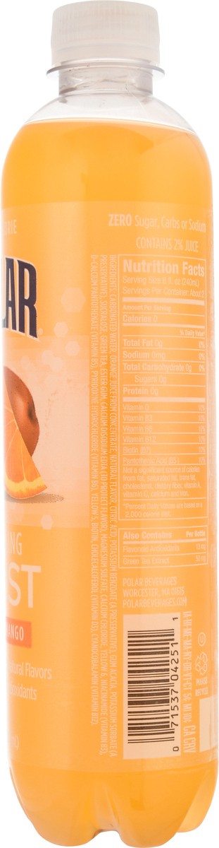 slide 7 of 9, Polar Frost Zero-Calorie Orange Mango Sparkling Water - 17 fl oz, 17 fl oz