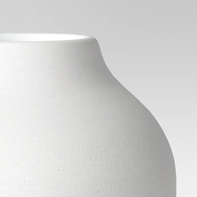 slide 3 of 3, 14"x5" Textured Ceramic Vase White - Threshold™: Elegant Bottle Shape, Hand Washable, Tabletop Decor, 1 ct