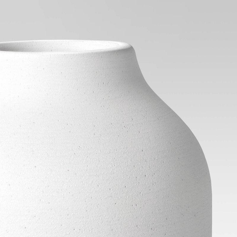 slide 3 of 3, 10"x5" Texture Ceramic Vase White - Threshold™: Elegant Bottle Shape, Hand Washable, Tabletop Decor, 1 ct