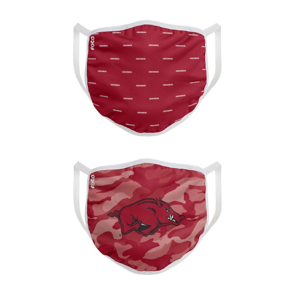 slide 2 of 3, NCAA Arkansas Razorbacks Adult Face Covering, 2 ct