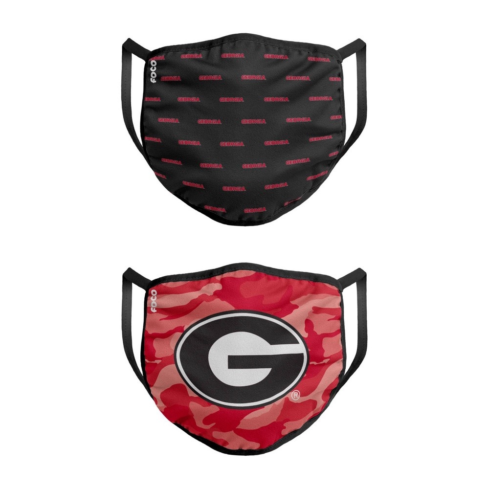 slide 2 of 3, NCAA Georgia Bulldogs Adult Face Covering, 2 ct