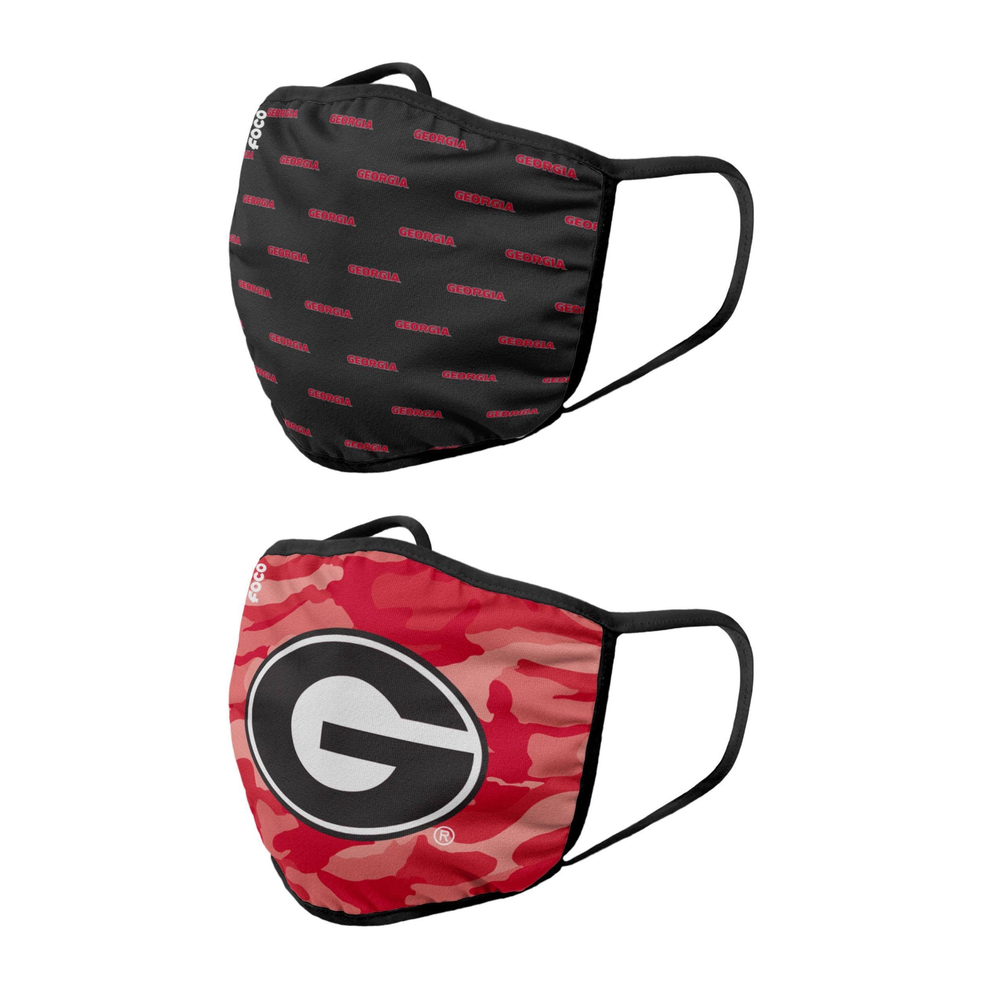 slide 1 of 3, NCAA Georgia Bulldogs Adult Face Covering, 2 ct