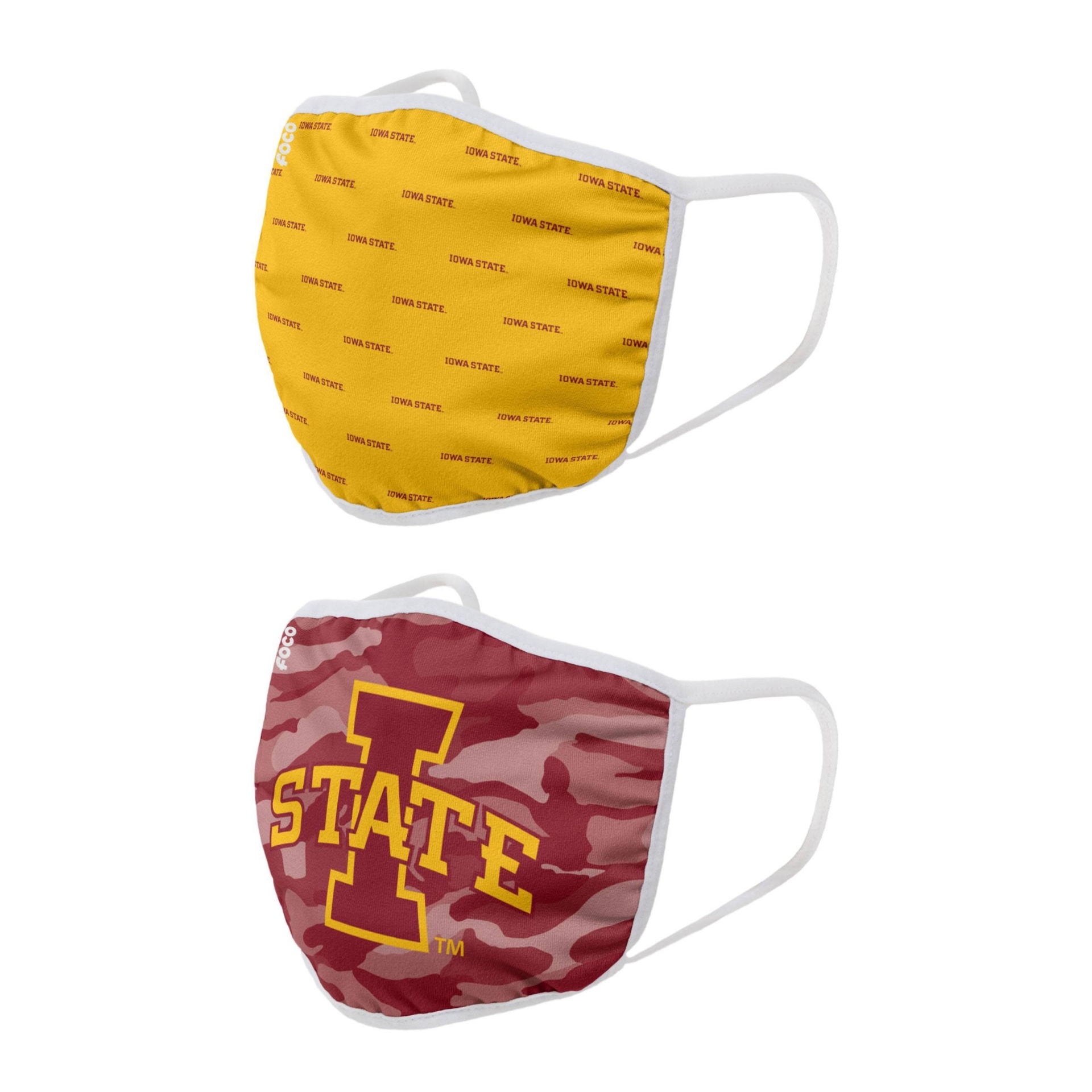 slide 1 of 3, NCAA Iowa State Cyclones Adult Face Covering, 2 ct