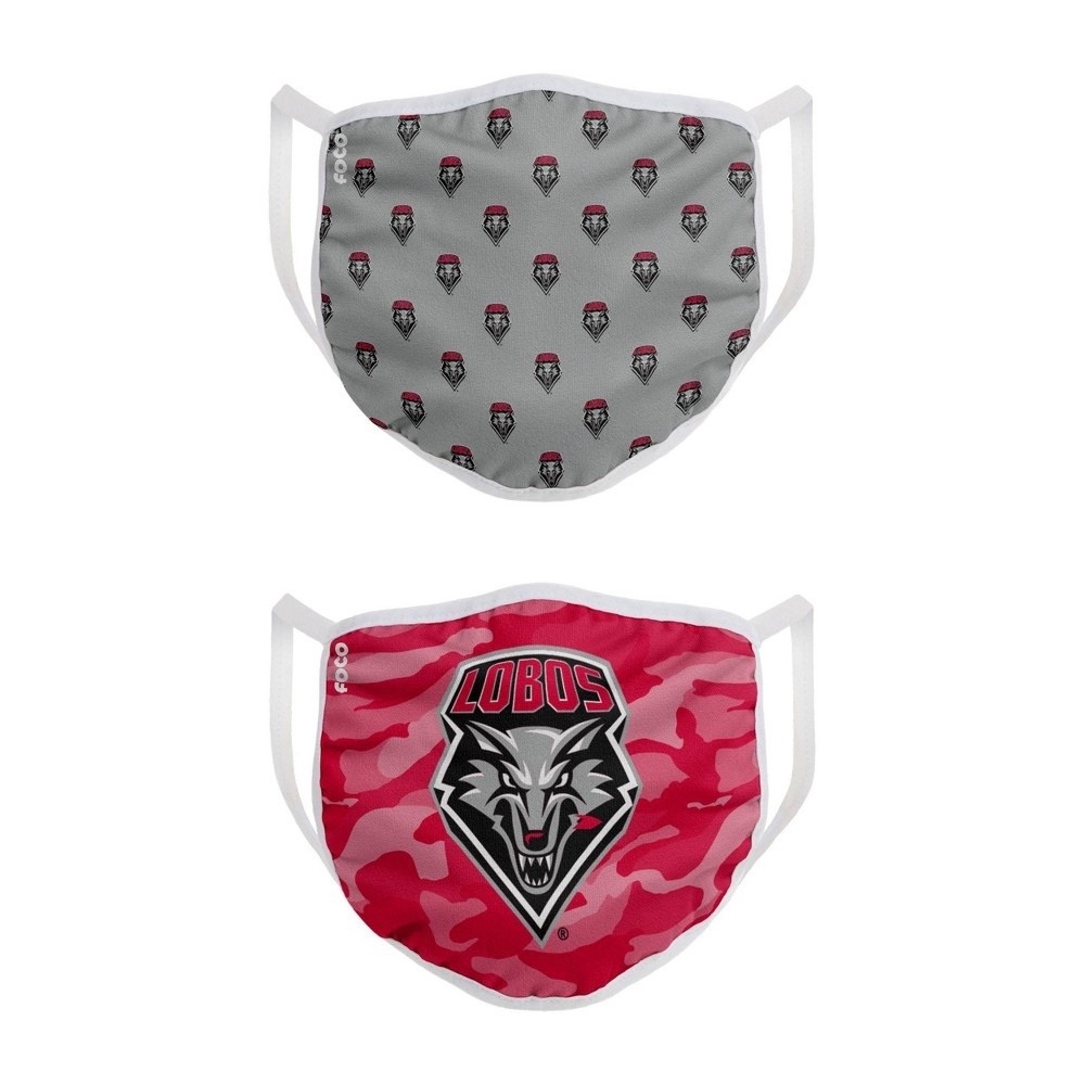 slide 2 of 3, NCAA New Mexico Lobos Adult Face Covering, 2 ct