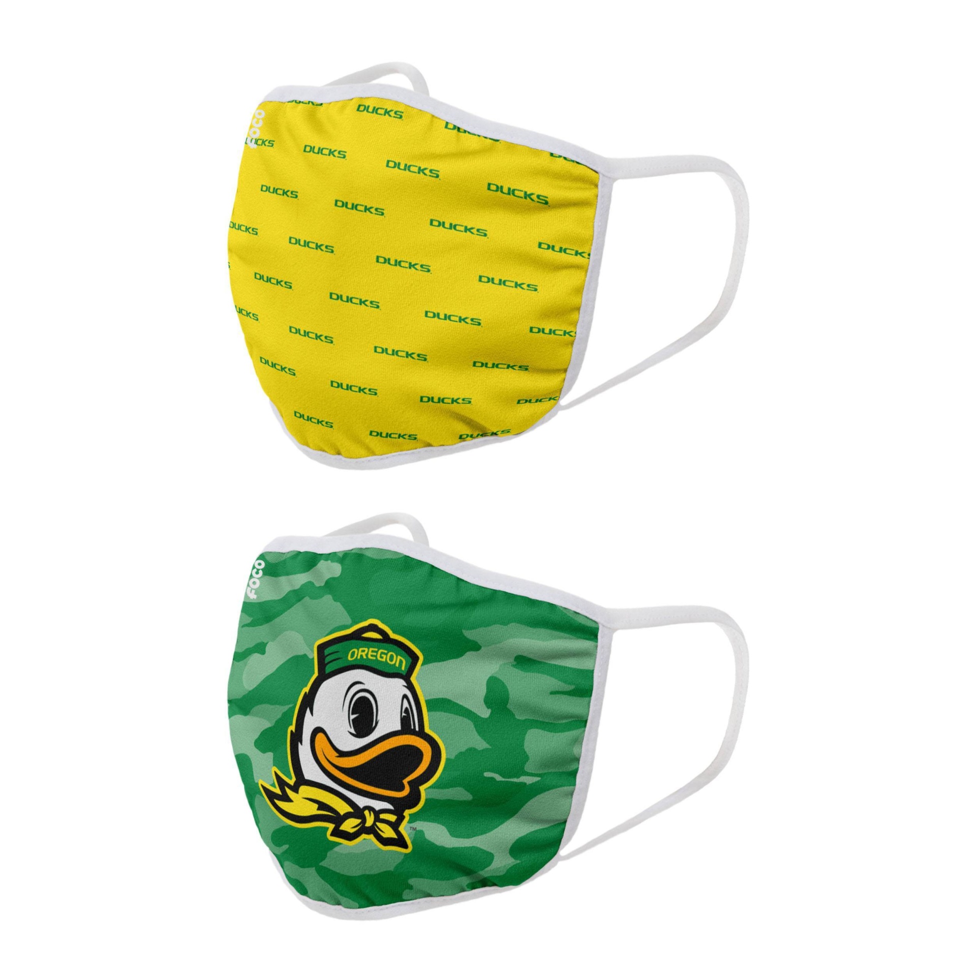 slide 1 of 3, NCAA Oregon Ducks Adult Face Covering, 2 ct