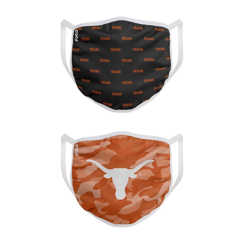 slide 2 of 3, NCAA Texas Longhorns Adult Face Covering, 2 ct