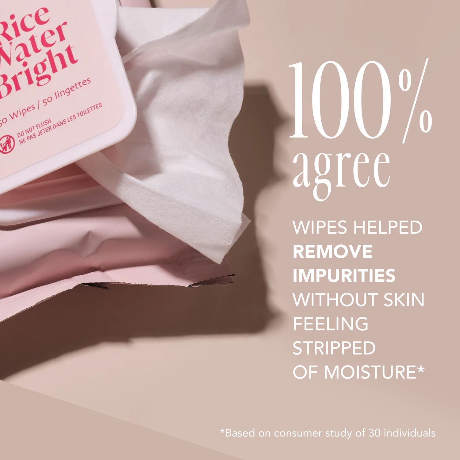 slide 4 of 8, THE FACE SHOP Rice Water Bright Cleansing Wipes, 50 ct