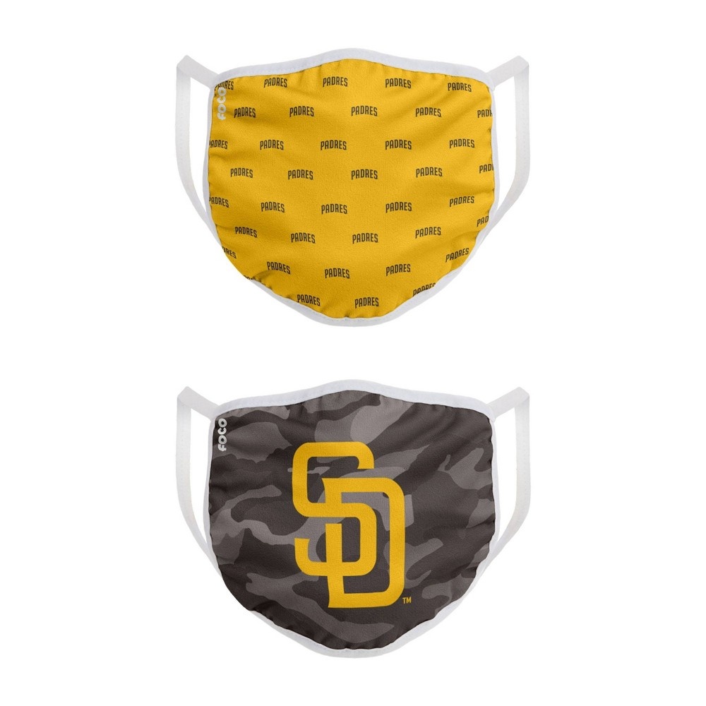 slide 2 of 3, MLB San Diego Padres Adult Face Covering, 2 ct