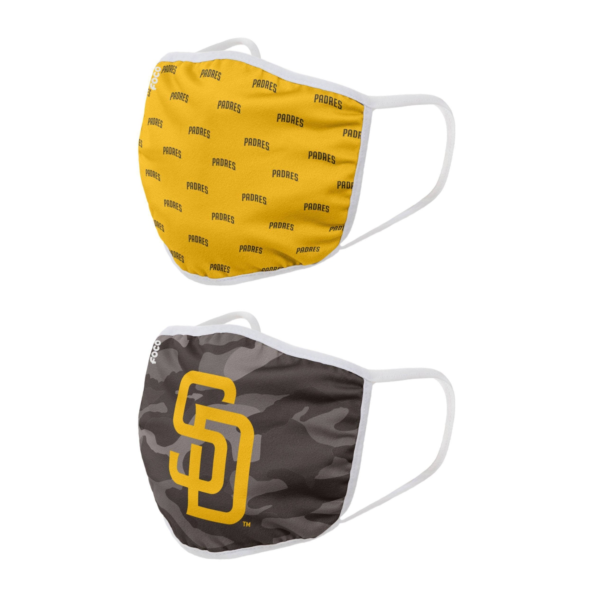 slide 1 of 3, MLB San Diego Padres Adult Face Covering, 2 ct