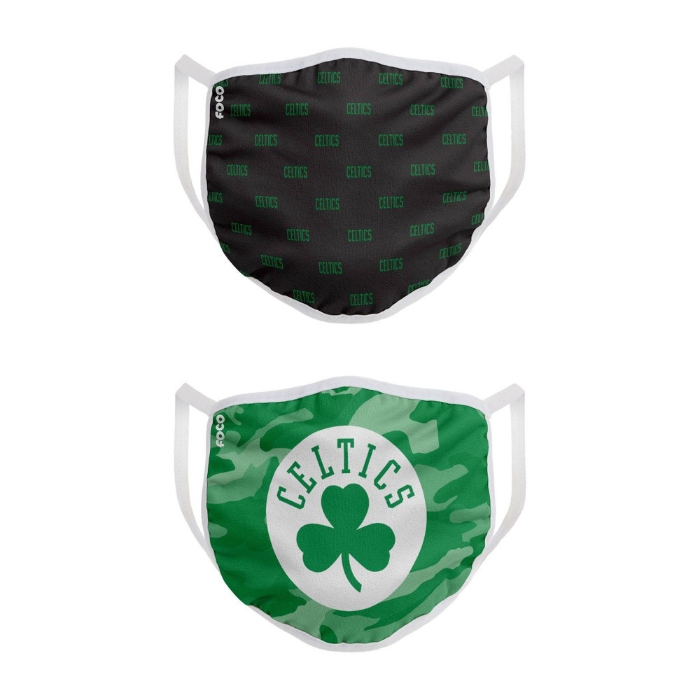 slide 2 of 3, NBA Boston Celtics Adult Face Covering, 2 ct