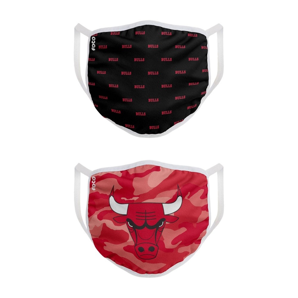 slide 2 of 3, NBA Chicago Bulls Adult Face Covering, 2 ct