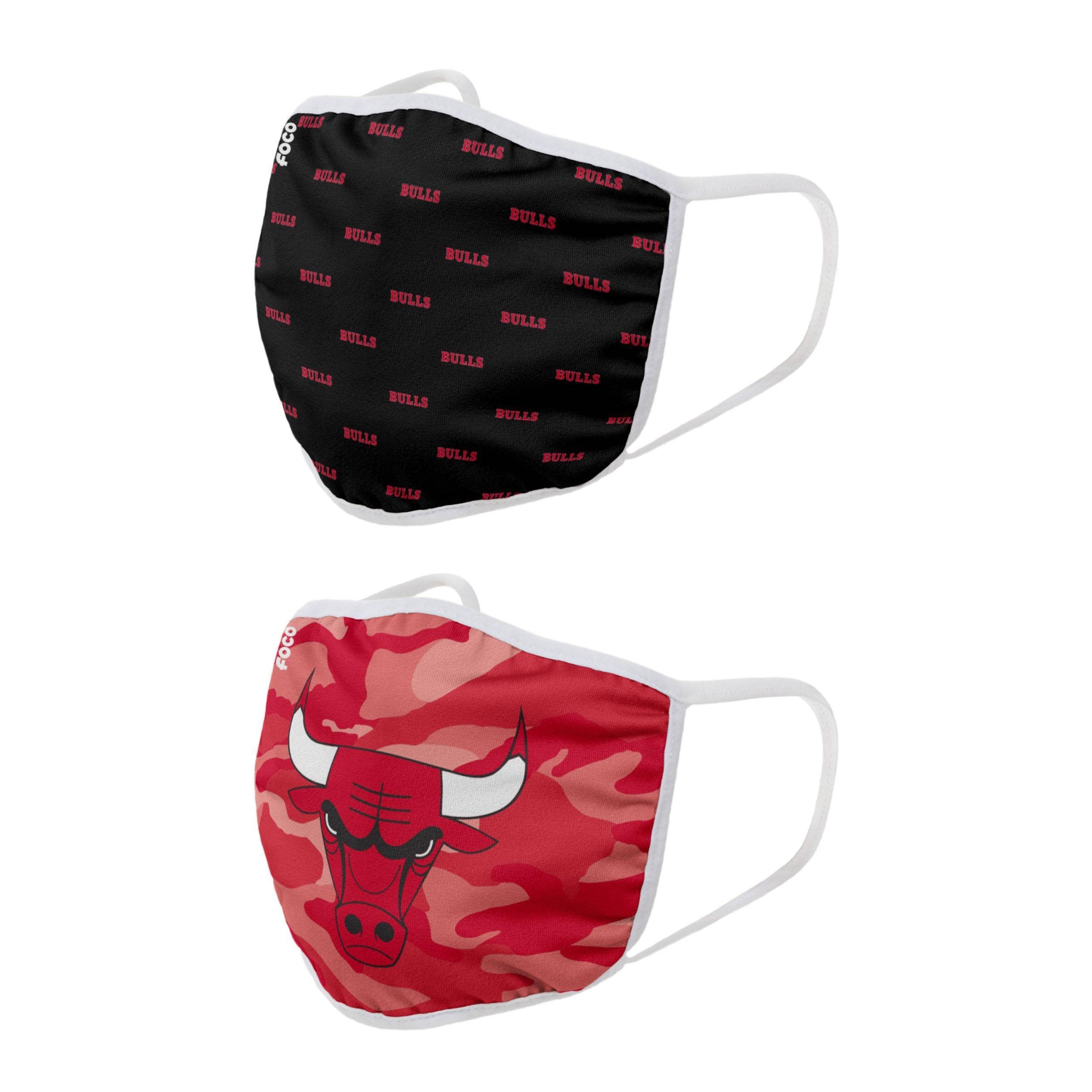 slide 1 of 3, NBA Chicago Bulls Adult Face Covering, 2 ct