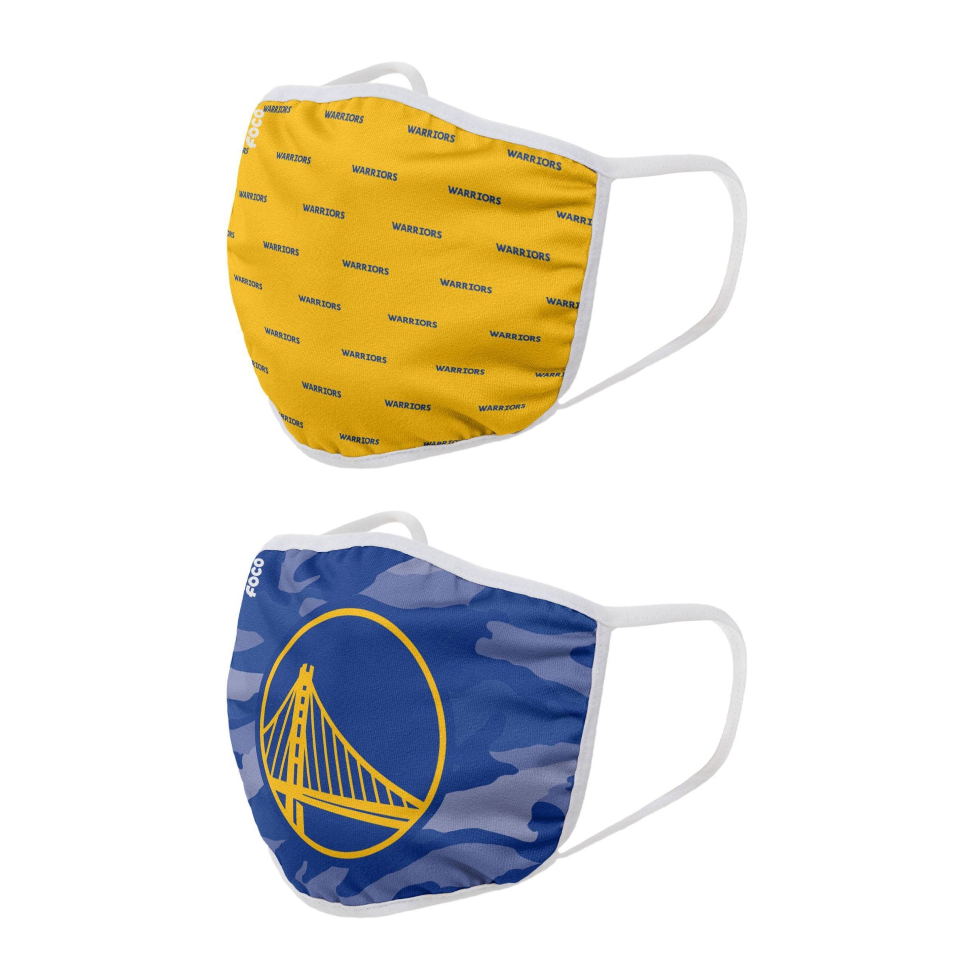 slide 1 of 3, NBA Golden State Warriors Adult Face Covering, 2 ct