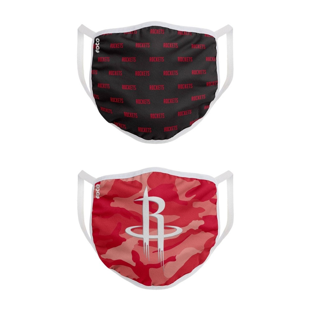 slide 2 of 3, NBA Houston Rockets Adult Face Covering, 2 ct