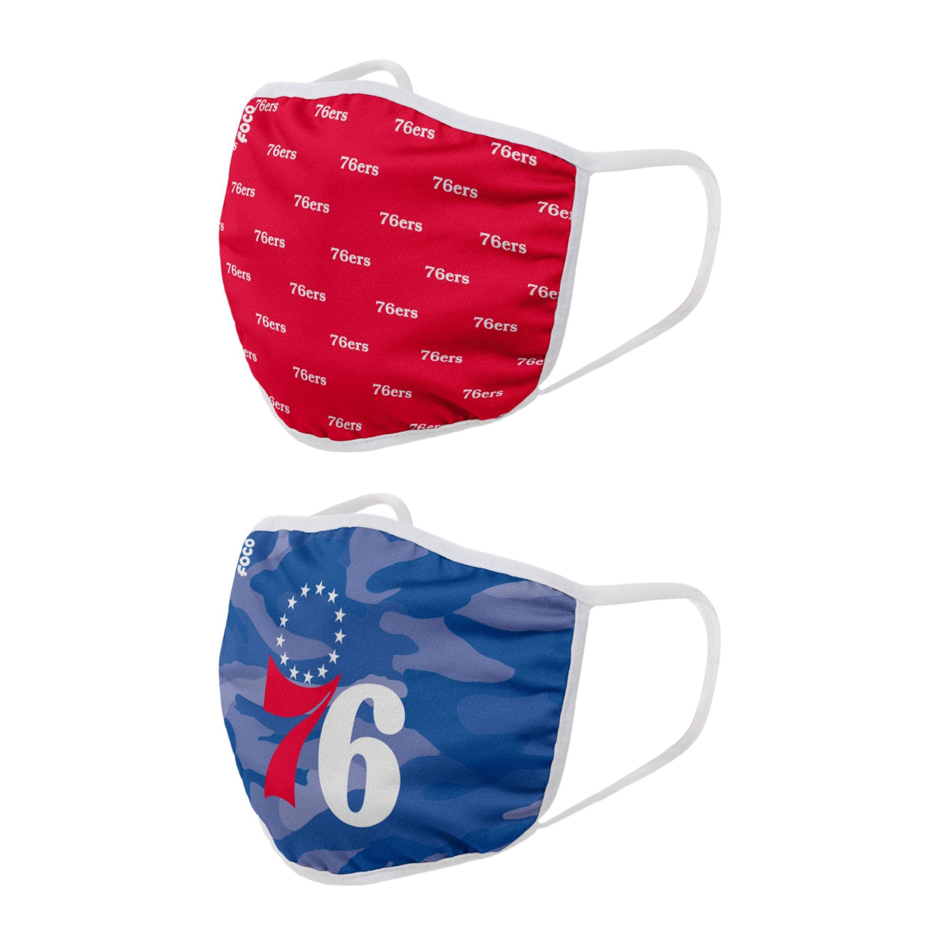 slide 1 of 3, NBA Philadelphia 76ers Adult Face Covering, 2 ct