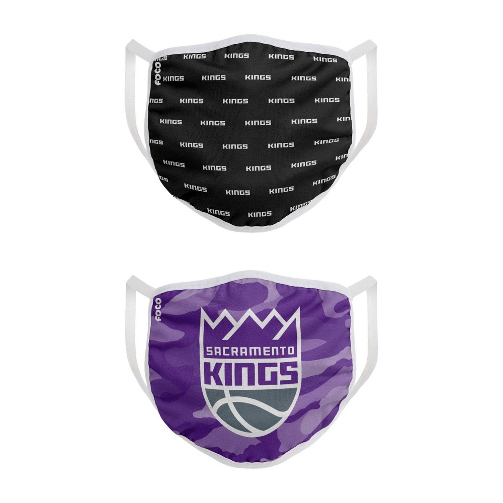 slide 2 of 3, NBA Sacramento Kings Adult Face Covering, 2 ct