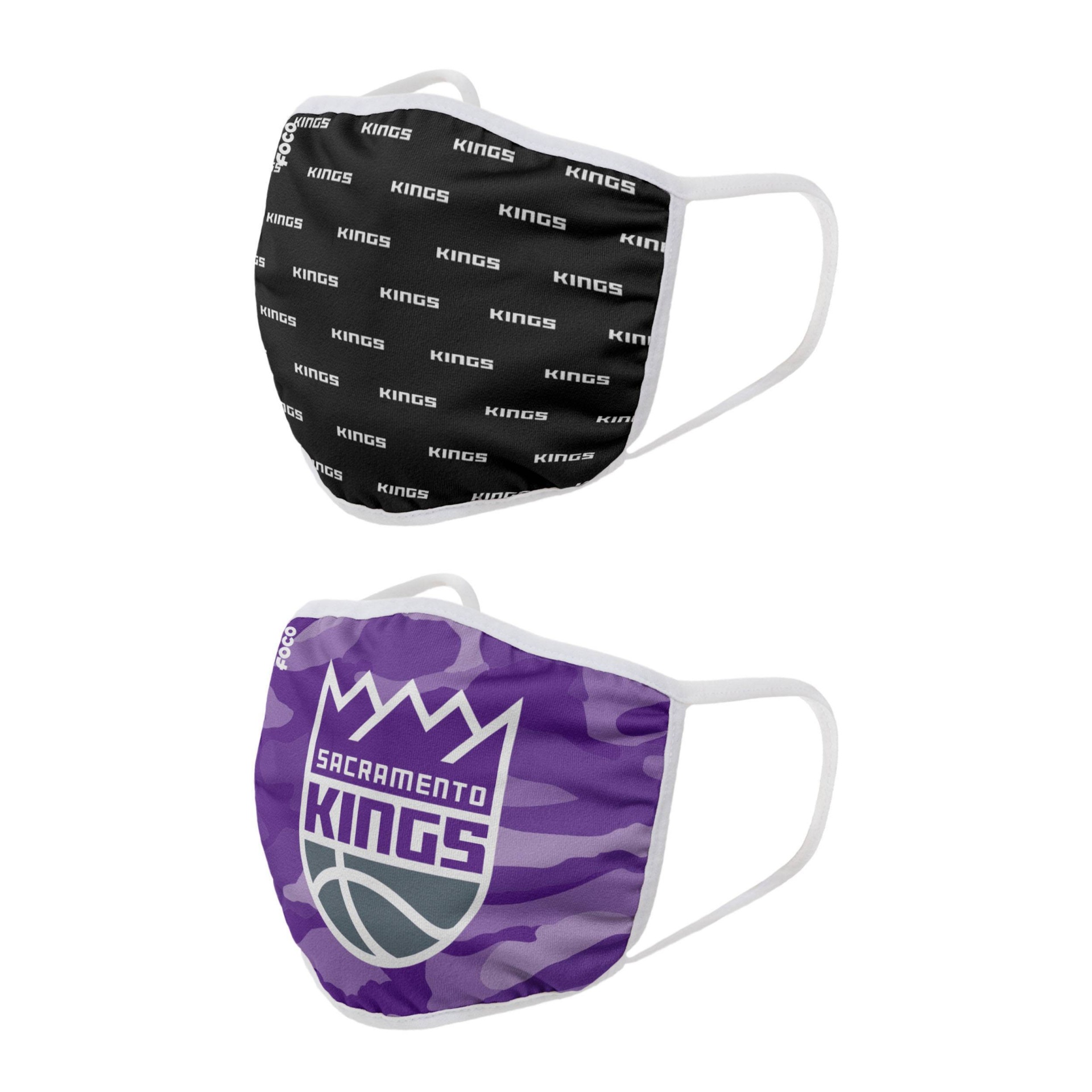 slide 1 of 3, NBA Sacramento Kings Adult Face Covering, 2 ct