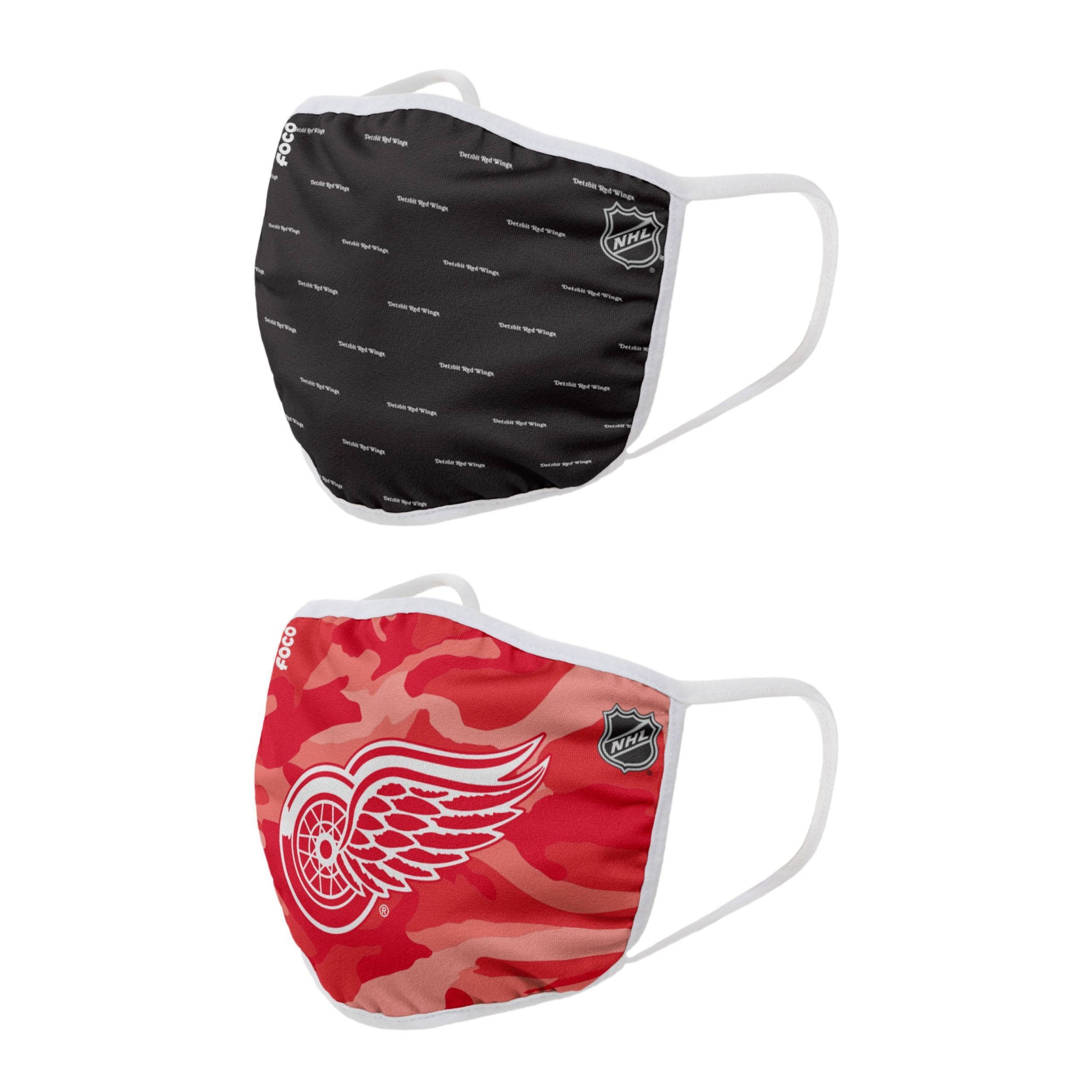 slide 1 of 3, NHL Detroit Red Wings Adult Face Covering, 2 ct