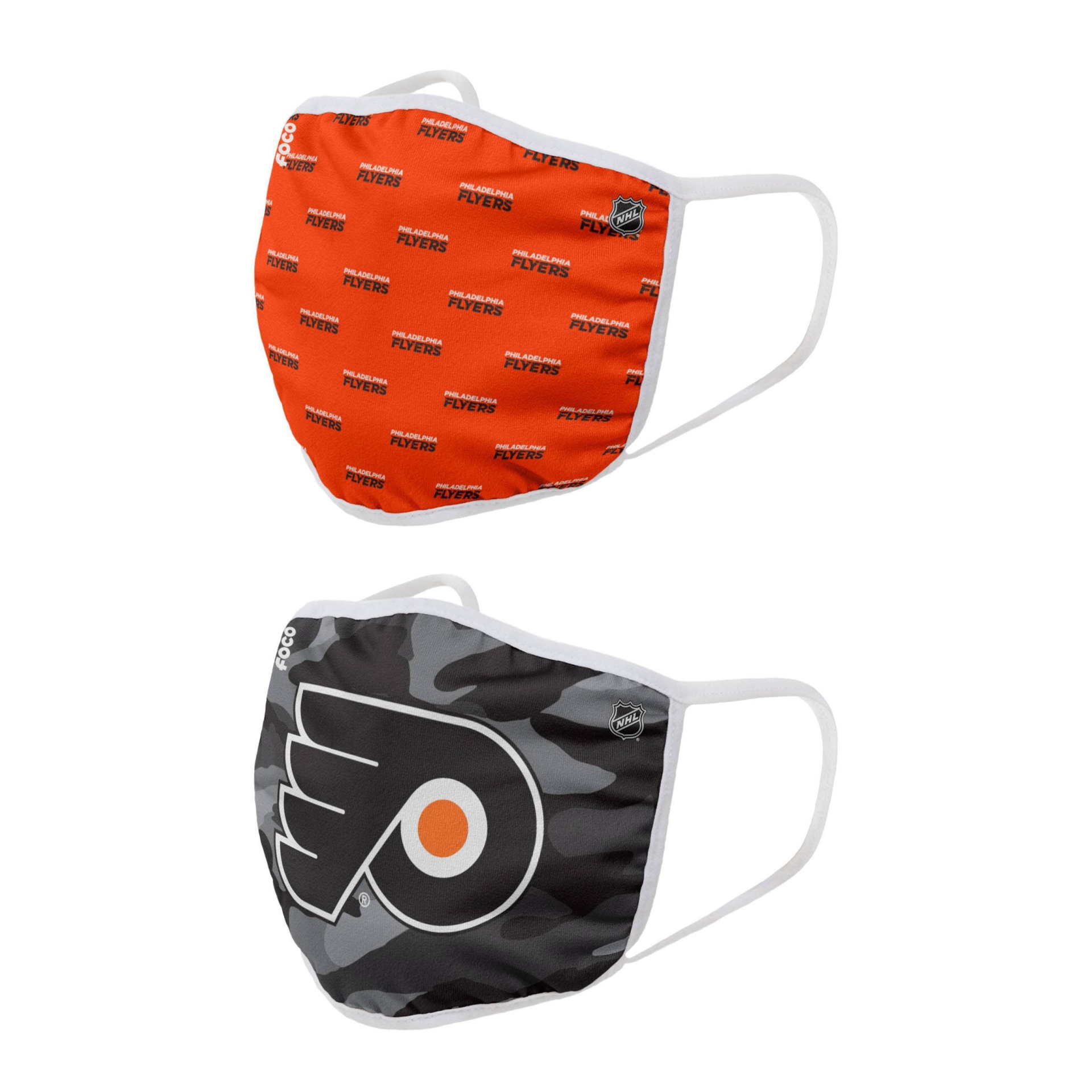 slide 1 of 3, NHL Philadelphia Flyers Adult Face Covering, 2 ct