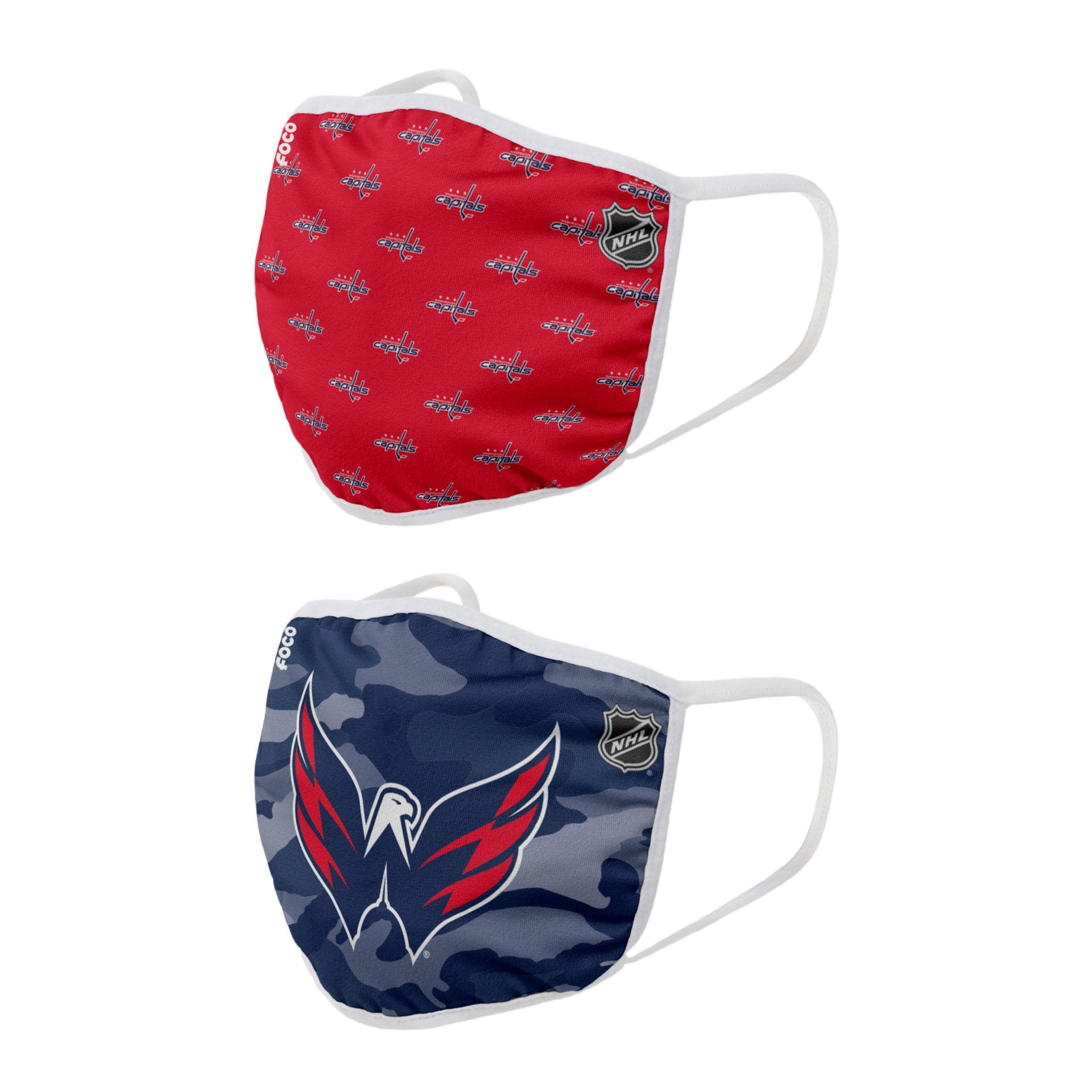 slide 1 of 3, NHL Washington Capitals Adult Face Covering, 2 ct