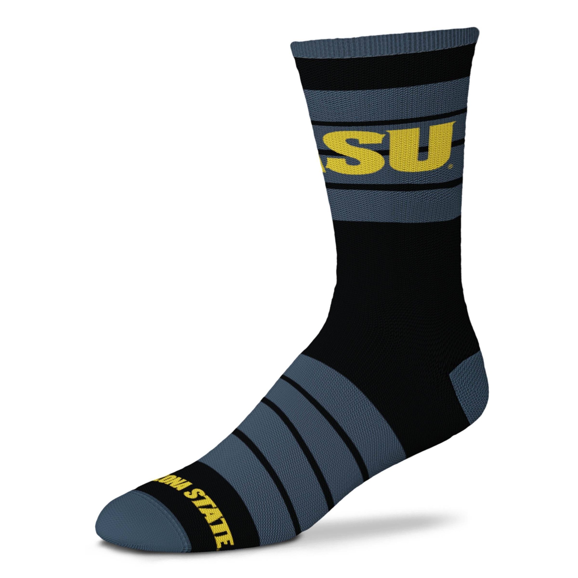 slide 1 of 1, NCAA Arizona State Sun Devils Men's Quad Black Crew Socks - 10-13, 1 ct