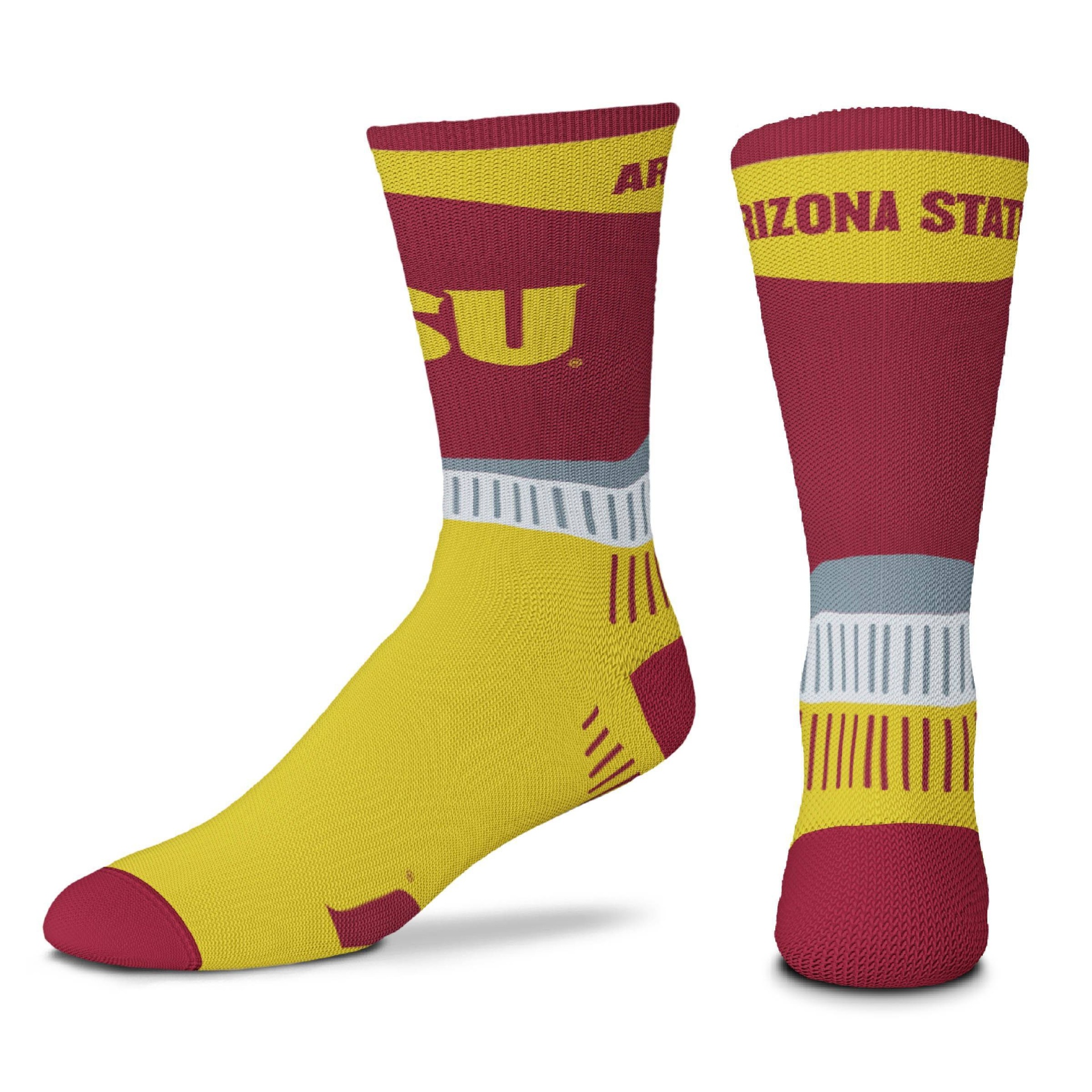 slide 1 of 1, NCAA Arizona State Sun Devils Men's Sport Fan Crew Socks - 10-13, 1 ct