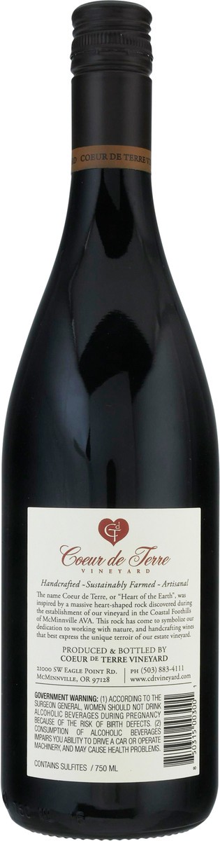 slide 3 of 12, Coeur de Terre Willamette Valley Oregon Pinot Noir 750 ml Bottle, 750 ml